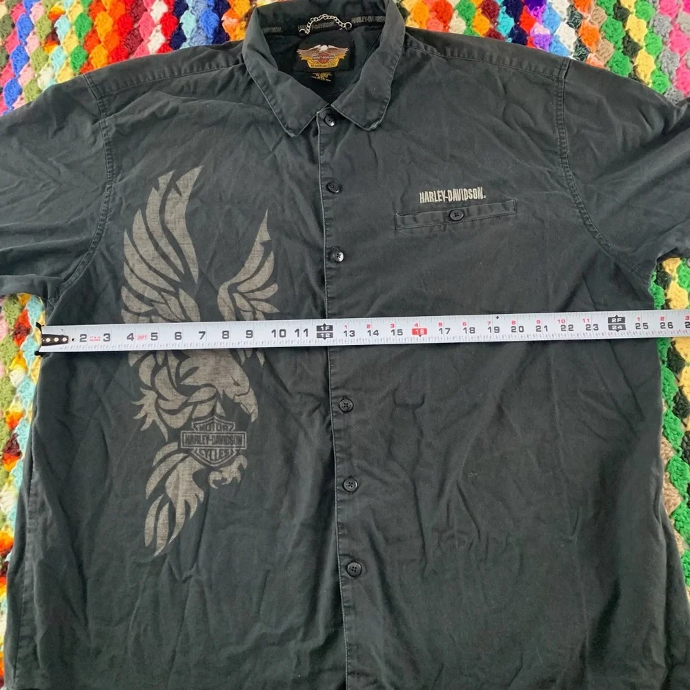 Harley-Davidson Y2K Oversized Menswear Eagle Pocket Embroidery Mechanic … - Picture 11 of 14